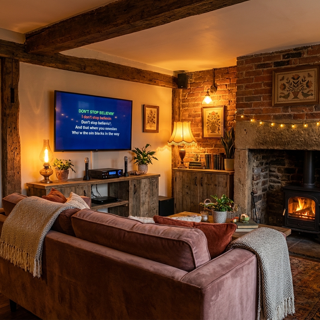 Sala de estar con karaoke